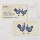 Blue Rooster en Hen Wyandottes Chicken Boerderij Visitekaartje (Voorkant / Achterkant)