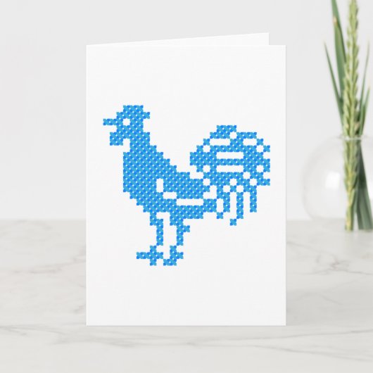 Blue Rooster Feestdagen Kaart (Voorkant)