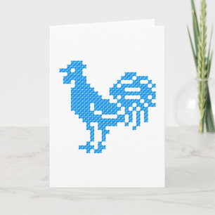 Blue Rooster Feestdagen Kaart
