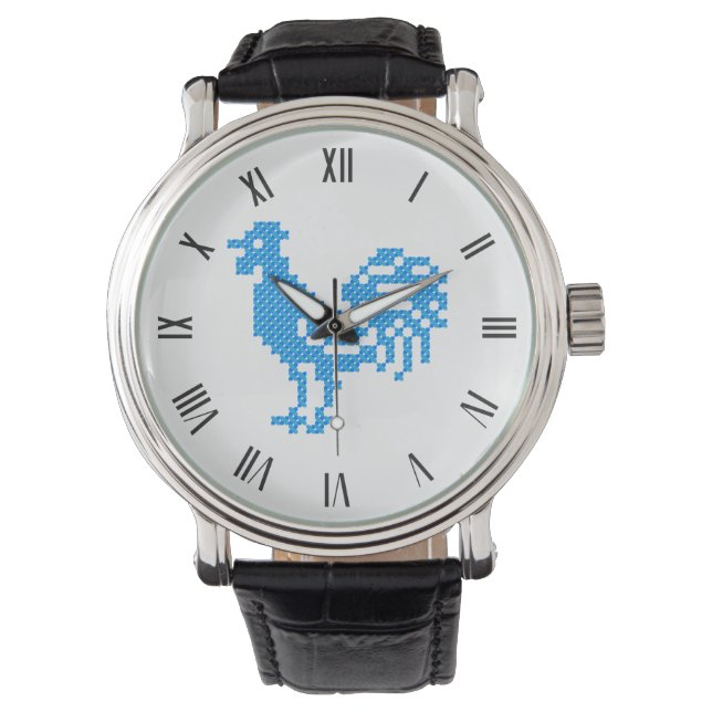 Blue Rooster Horloge (Voorkant)