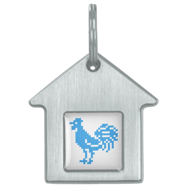 Blue Rooster Huisdieren Naamplaatje (Voorkant)
