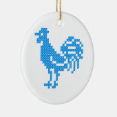 Blue Rooster Keramisch Ornament (Rechts)