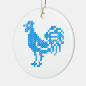 Blue Rooster Keramisch Ornament (Links)
