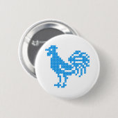 Blue Rooster Ronde Button 5,7 Cm (Voorkant /achterkant)