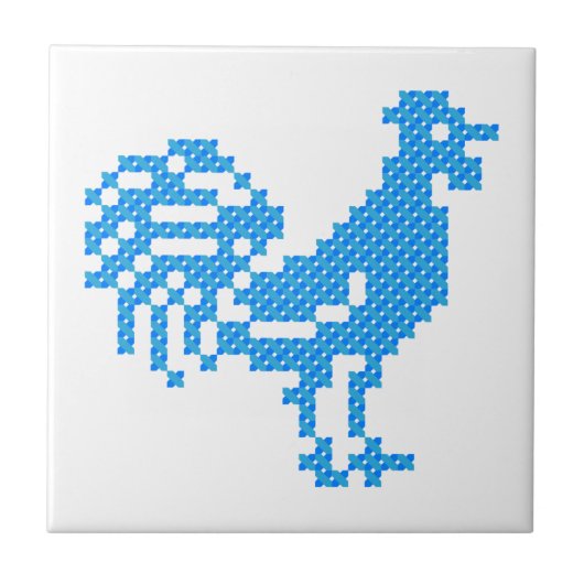 Blue Rooster Tegeltje (Voorkant)