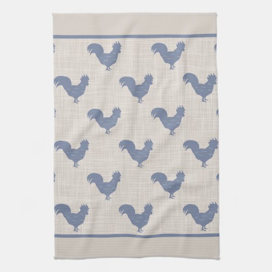 Blue Rooster Theedoek (Verticaal)