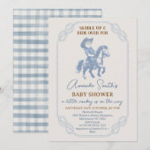  Blue Rope Lijst Cowboy Baby shower Kaart (Voorkant / Achterkant)