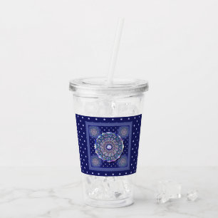 Blue Rosace Acryl Drinkbeker