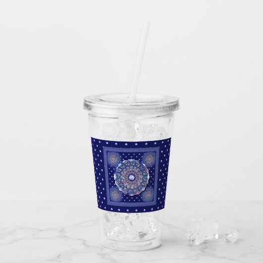 Blue Rosace Acryl Drinkbeker (Achterkant ijs)