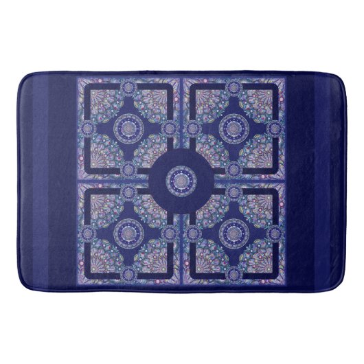 Blue Rosace Badmat (Voorkant)