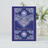 Blue Rosace Bedankkaart (Staand voorkant)