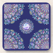 Blue Rosace Bier Onderzetter (Voorkant)