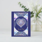 Blue Rosace Briefkaart (Staand voorkant)