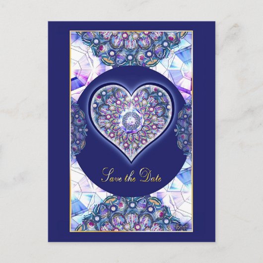 Blue Rosace Briefkaart (Voorkant)