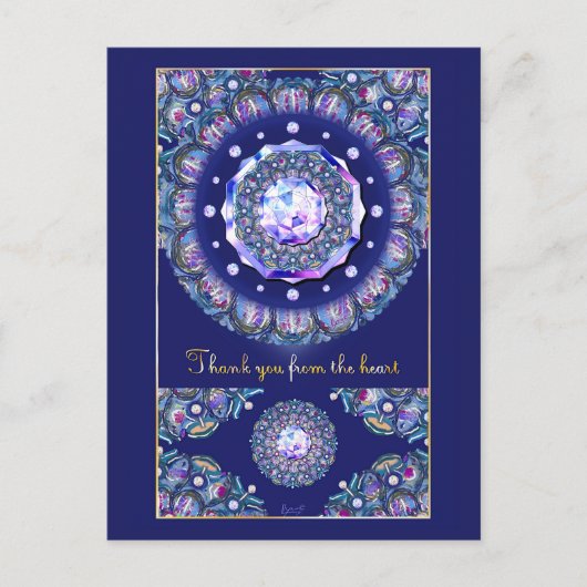 Blue Rosace Briefkaart (Voorkant)