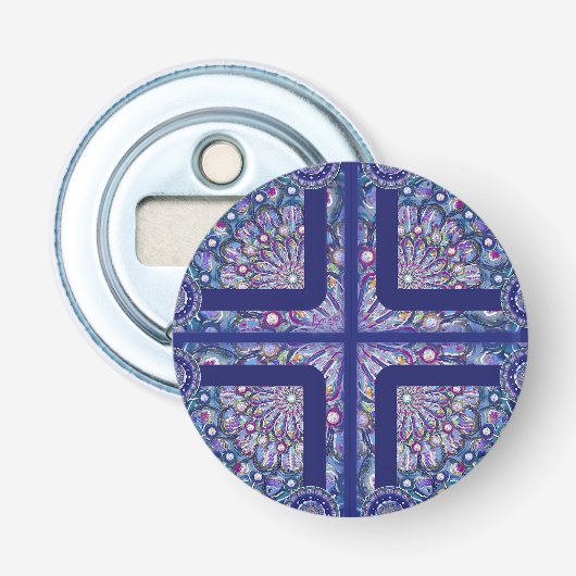 Blue Rosace Button Flesopener (Voorkant)