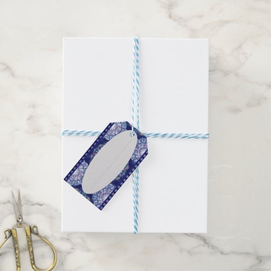 Blue Rosace Cadeaulabel (Met Touw)