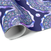 Blue Rosace Cadeaupapier (Rol Hoek)