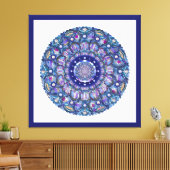 Blue Rosace Canvas Afdruk (Insitu (Woonkamer))