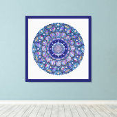 Blue Rosace Canvas Afdruk (Insitu (Houten vloer))