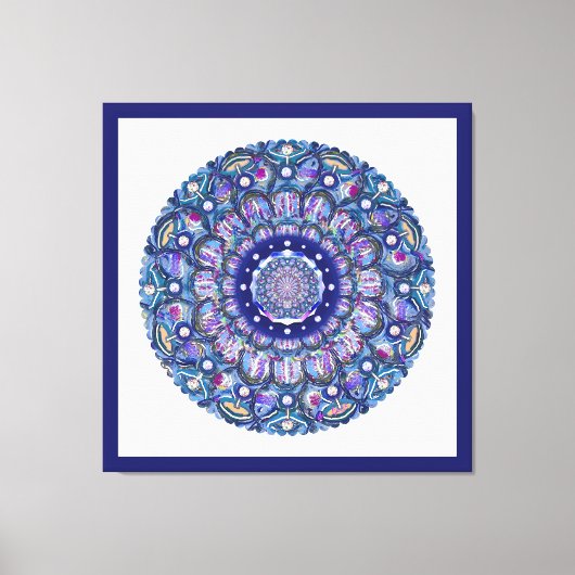 Blue Rosace Canvas Afdruk (Voorkant)