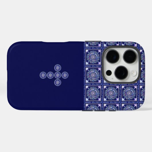 Blue Rosace Case-Mate iPhone Case (Achterkant (horizontaal))
