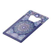 Blue Rosace Creditkaart Flessenopener (Voorkant Gekanteld)