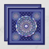 Blue Rosace Feestdagenkaart (Voorkant / Achterkant)