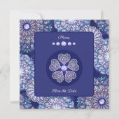 Blue Rosace Feestdagenkaart (Voorkant)