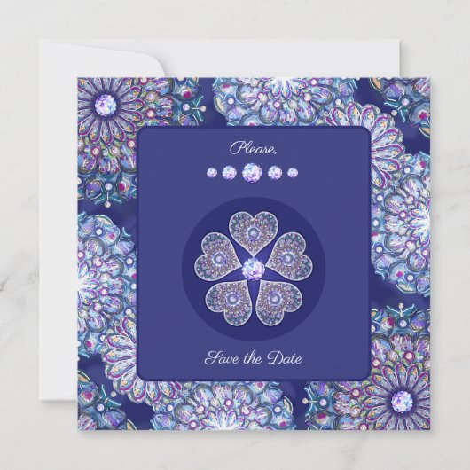 Blue Rosace Feestdagenkaart (Voorkant)