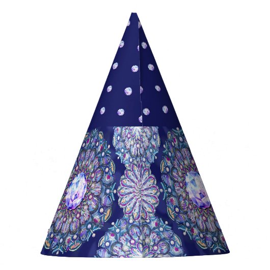 Blue Rosace Feesthoedjes (Achterkant)