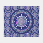 Blue Rosace Fleece Deken (Voorkant (Horizontaal))
