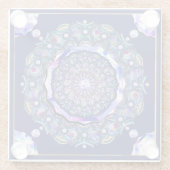 Blue Rosace Glazen Onderzetter (Achterkant)