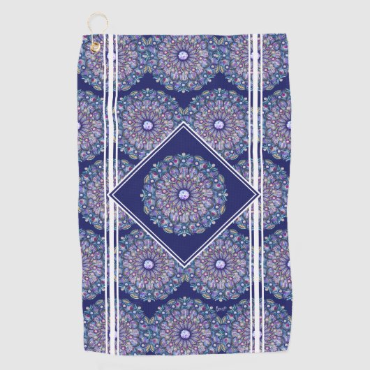 Blue Rosace Golfhanddoek (Voorkant)