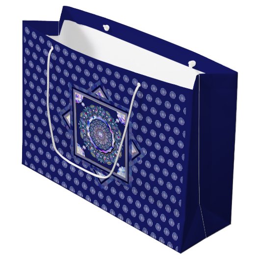 Blue Rosace Groot Cadeauzakje (Voorkant Gekanteld)