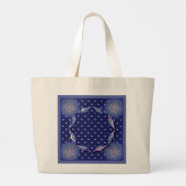 Blue Rosace Grote Tote Bag (Achterkant)