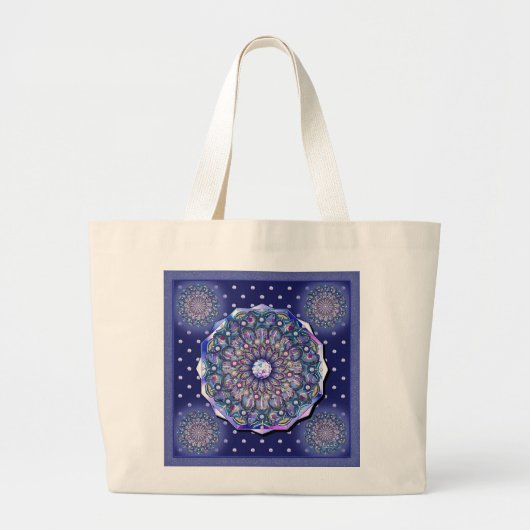 Blue Rosace Grote Tote Bag (Voorkant)