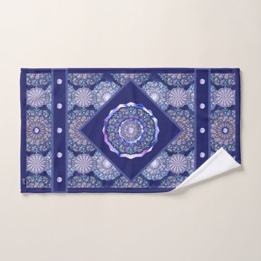 Blue Rosace Handdoek (Handdoek)