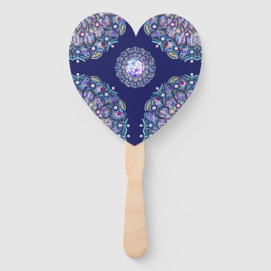 Blue Rosace Handwaaier (Achterkant)