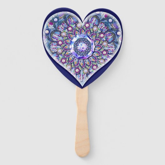 Blue Rosace Handwaaier (Voorkant)