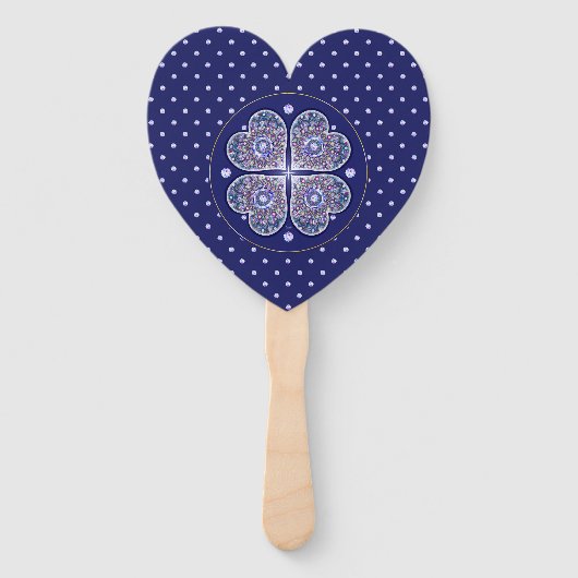 Blue Rosace Handwaaier (Achterkant)