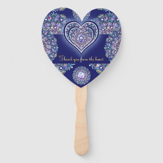 Blue Rosace Handwaaier (Voorkant)