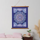 Blue Rosace Hangend Wandkleed (Slaapkamer)