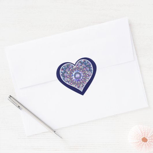Blue Rosace Hart Sticker (Envelop)