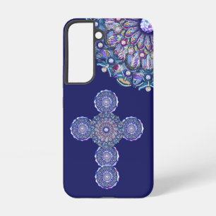 Blue rosace Hoesje-Mate iPhone hoesje Samsung Galaxy Hoesje