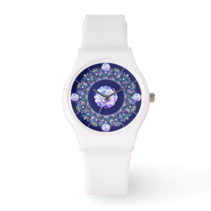 Blue Rosace Horloge