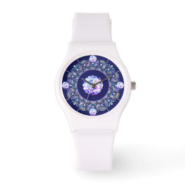 Blue Rosace Horloge (Voorkant)