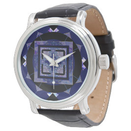 Blue Rosace Horloge