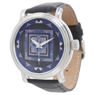 Blue Rosace Horloge