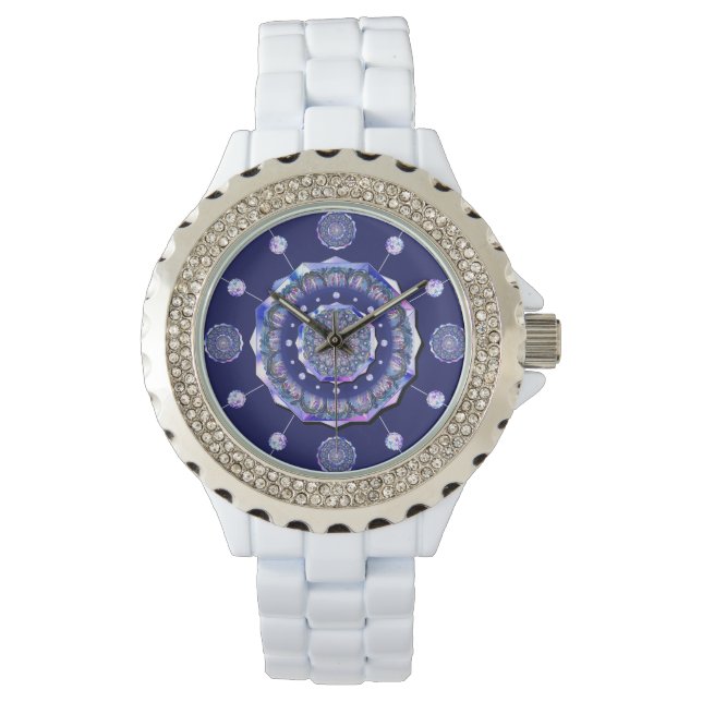 Blue Rosace Horloge (Voorkant)